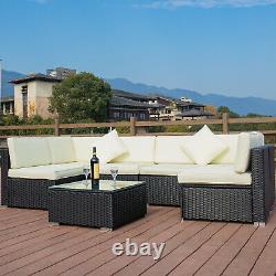 NEW Black/Grey Rattan Modular Outdoor Garden Furniture Coffee Table Sofa Set UK