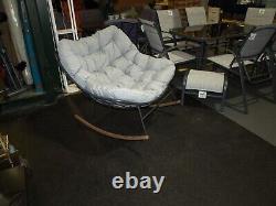 NEW ex display Oslo Large Garden Rocking Chair Padded Grey COLLECT ONLY CW1