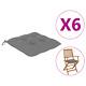 Nnevl Chair Cushions 6 Pcs Grey 40x40x7 Cm Fabric
