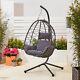 Neo Rattan Egg Chair Swing Garden Patio Hanging Seat Hammock With Cushions Stand