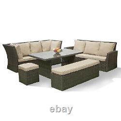 Nevada 10 Seat Rattan Wicker Luxury Corner Sofa Set Chair Garden Patio Furniture