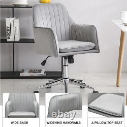 New Adjustable Cushioned Office Chair Computer Desk Quilted Dressing Swivel UK