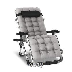 New Garden Zero Gravity Chair Recliner Outdoor Reclining Sun Lounger With Cushion