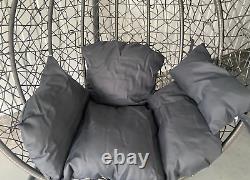 New Hanging Egg Chair Swing Chair Grey Frame Grey Cushion Single