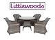 New Littlewoods Florida 4 Seater Rattan Garden Dining Set Grey Rrp £999