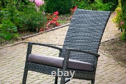 New Rattan Patio Rocking Deck Chair Seat Wicker Outdoor Garden With Cushion