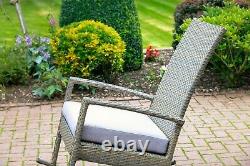 New Rattan Patio Rocking Deck Chair Seat Wicker Outdoor Garden With Cushion