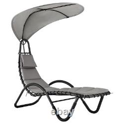 OUTDOOR SUN LOUNGER CHAIR With CANOPY HELICOPTER SWING HAMMOCK SEAT GARDEN SHADE