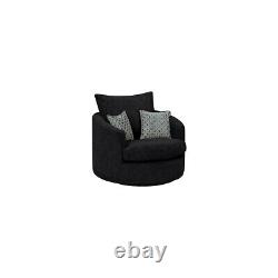Oak Furnitureland Malvern Swivel Cuddler Chair Charcoal fabric RRP £849.99