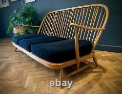 One Vintage Retro Original Blonde Ercol 203 Windsor Armchair & Cushions UKDel