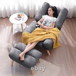 Orthopeadic Cushion High Back Armchair with Footstool Recliner Lounge Sofa Chair