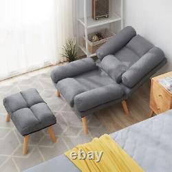 Orthopeadic Cushion High Back Armchair with Footstool Recliner Lounge Sofa Chair