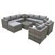 Oseasons Malta 9 Seater Rattan Table And Chairs Set In Walnut