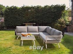 Out & Out Ibiza Lounge Set, White Frame Patio Sofa Garden Outdoor Chairs Sun