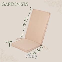Outdoor Garden Chair Seat Pad High Back Filled Cushion On Tie Dining Patio Decor
