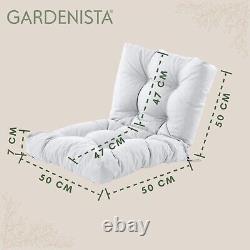 Outdoor Garden Chair Tufted Seat Pad High Back Cushion Pad Dining Patio Decor