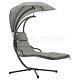Outdoor Hanging Lounger Sun Hammock Chair Garden Swing With Arc Stand & Canopy