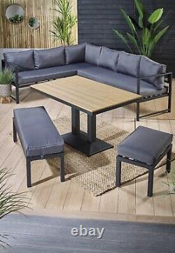 Outdoor Large Corner Sofa Seat Garden Dining Furniture Patio Chair Set