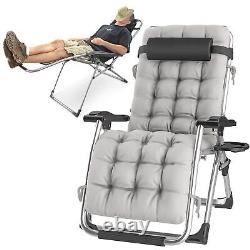 Outdoor Reclining Zero Gravity Chair Recliner With Cushions Support 230 kg