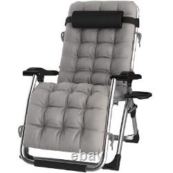 Outdoor Reclining Zero Gravity Chair Recliner With Cushions Support 230 kg