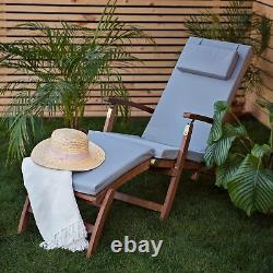 Outdoor Steamer Chair Sun Lounger Cushion Water Resistant Chair Seat Pad