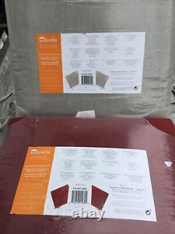 Outdoor Sunbrella Seat Cushions pads Spectrum Brick x 2 Grey X 3