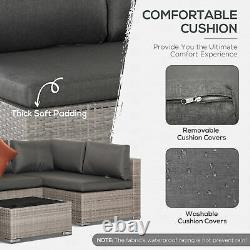 Outsunny 4 PCS Patio PE Rattan Wicker Sofa Conservatory Outdoor Furniture Set