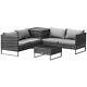 Outsunny 4pcs Patio Rattan Sofa Garden Furniture Set With Table Cushions Grey