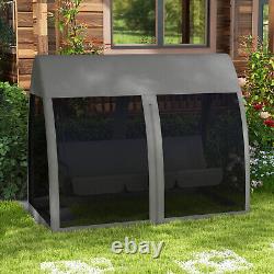 Outsunny Garden Swing Chair Patio Hammock 3 Seater Bench Canopy Lounger Grey