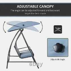 Outsunny Outdoor Garden Rattan Swing Chair Swinging Hammock with Cushion Grey