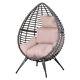 Outsunny Outdoor Indoor Wicker Chair With Cushion Rattan Lounger Refurbished