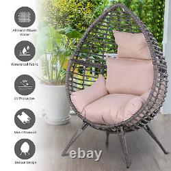 Outsunny Outdoor indoor Wicker Chair with Cushion Rattan Lounger Refurbished