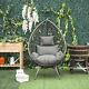 Outsunny Outdoor Indoor Wicker Teardrop Chair With Cushion Rattan Lounger