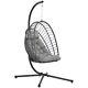 Outsunny Pe Hanging Swing Chair With Thick Cushion, Patio Hanging Chair, Grey