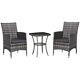 Outsunny Rattan Bistro Set Garden Chair Table Patio Outdoor Cushion Refurbished