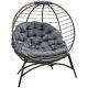 Outsunny Rattan Egg Chair Wicker Basket Chair With Cushion Bottle Holder Bag