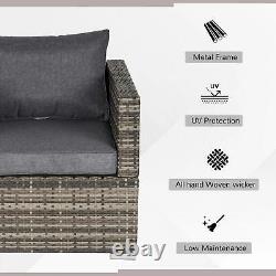 Outsunny Single Furniture Sofa Chair with Padded Cushion for Garden Balcony, Grey