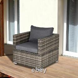 Outsunny Single Furniture Sofa Chair with Padded Cushion for Garden Balcony, Grey