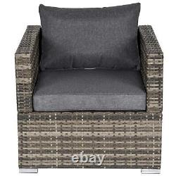 Outsunny Single Furniture Sofa Chair with Padded Cushion for Garden Balcony, Grey