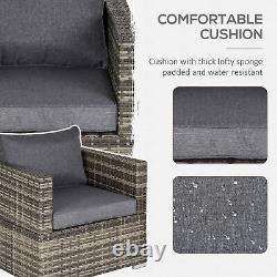 Outsunny Single Wicker Furniture Sofa Chair with Padded Cushion for Garden Balcony