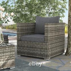 Outsunny Single Wicker Furniture Sofa Chair with Padded Cushion for Garden Balcony