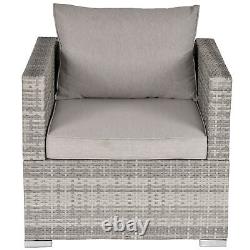 Outsunny Single Wicker Furniture Sofa Chair with Padded Cushion for Garden Balcony