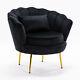 Oyster Velvet Accent Armchair Sofa Single Chair With Pillow Lounge Living Room