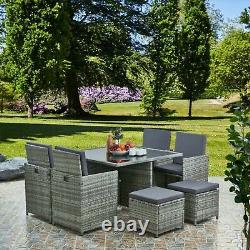 PRE ORDER FOR APRIL 2021- Rattan Garden Furniture Cube Dining Set