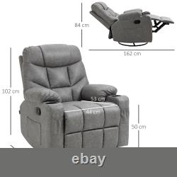 PU Leather Manual Recliner Chair, Swivel Armchair for Living Room