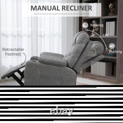 PU Leather Manual Recliner Chair, Swivel Armchair for Living Room