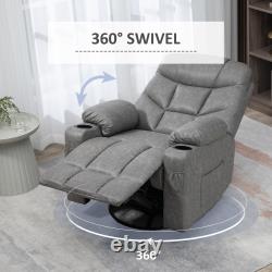 PU Leather Manual Recliner Chair, Swivel Armchair for Living Room