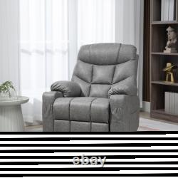 PU Leather Manual Recliner Chair, Swivel Armchair for Living Room