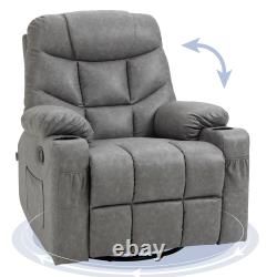 PU Leather Manual Recliner Chair, Swivel Armchair for Living Room