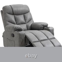 PU Leather Manual Recliner Chair, Swivel Armchair for Living Room